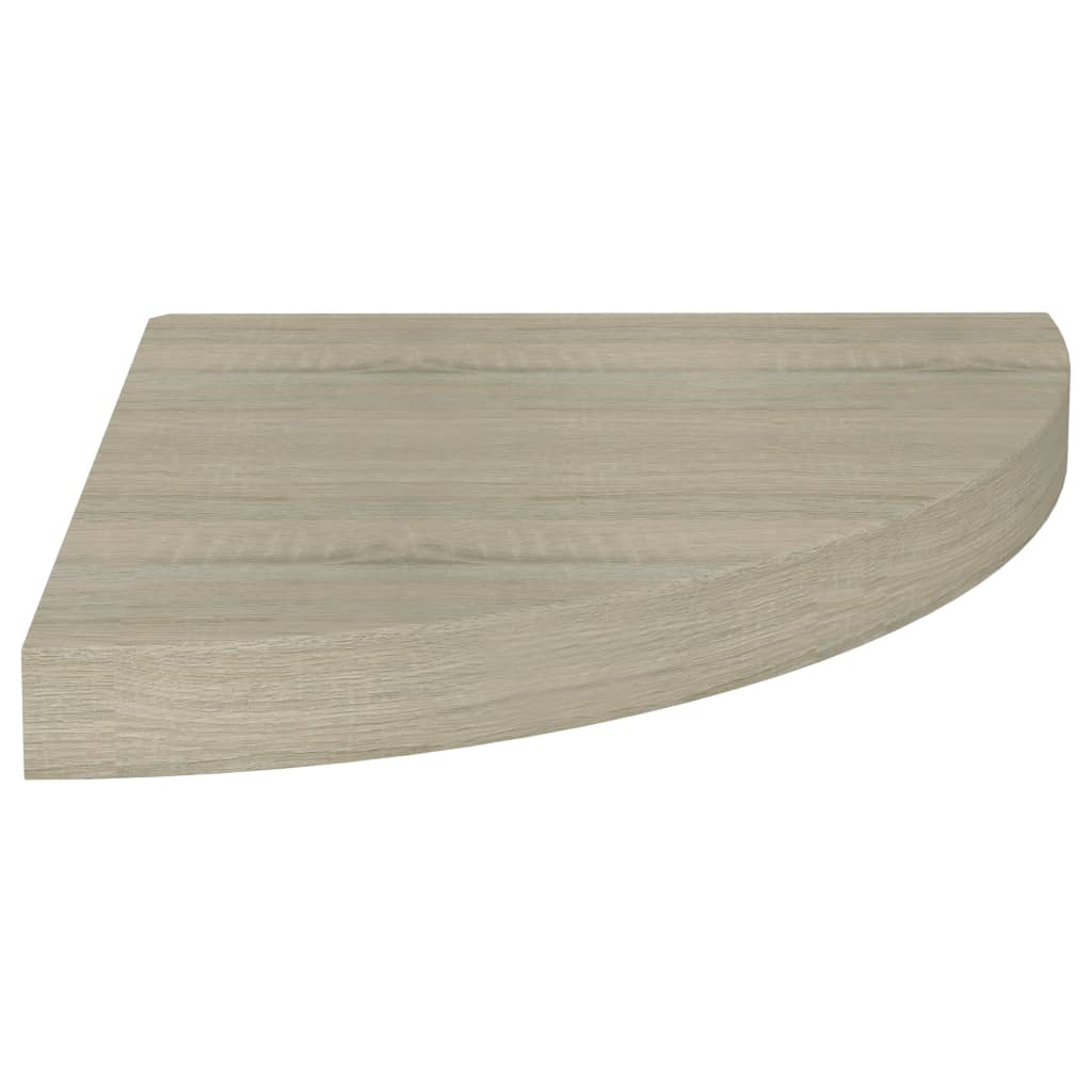 Oak Floating Corner Shelves Set of 4 - 35x35cm MDF Wall Storage