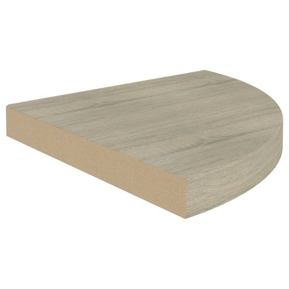 Oak Floating Corner Shelves Set of 4 - 35x35cm MDF Wall Storage