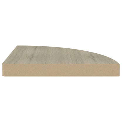 Oak Floating Corner Shelves Set of 4 - 35x35cm MDF Wall Storage