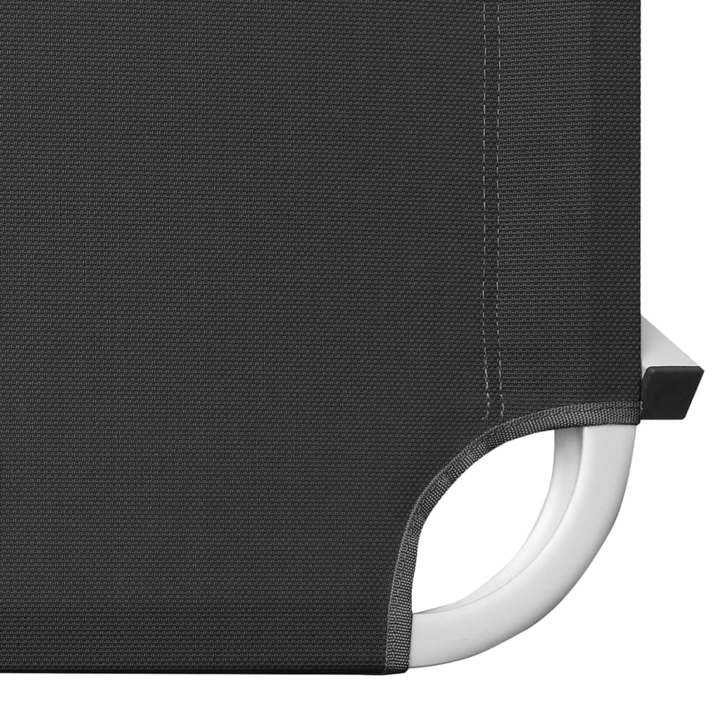 Sleek Black Aluminium Textilene Sun Lounger - Durable & Stylish