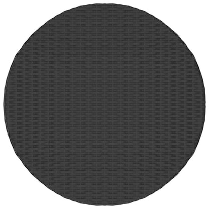 Tea Table Black 68x68x30 cm Poly Rattan