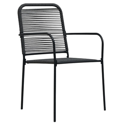 4-Piece Black Steel & Cotton Rope Garden Chairs