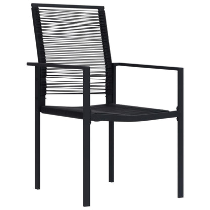 Sleek Black PVC Rattan Garden Chairs Set of 2 - Durable & Stylish