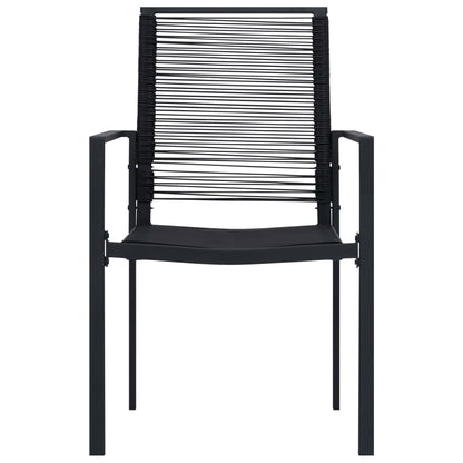 Sleek Black PVC Rattan Garden Chairs Set of 2 - Durable & Stylish
