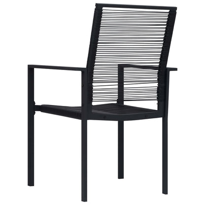 Sleek Black PVC Rattan Garden Chairs Set of 2 - Durable & Stylish