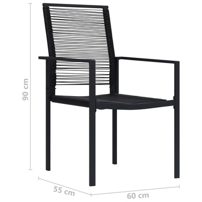 Sleek Black PVC Rattan Garden Chairs Set of 2 - Durable & Stylish
