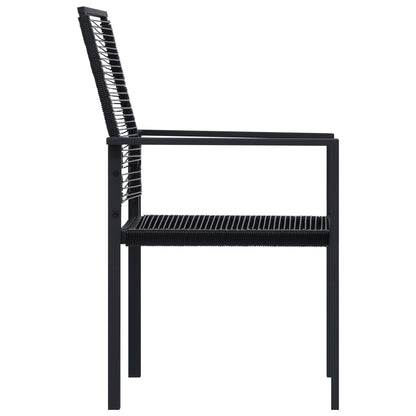 Elegant Black PVC Rattan Garden Chairs Set of 4 - Outdoor Bliss