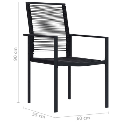 Elegant Black PVC Rattan Garden Chairs Set of 4 - Outdoor Bliss