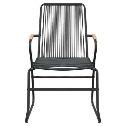 Set of 4 Black PVC Rattan Garden Chairs 58x59x85.5 cm