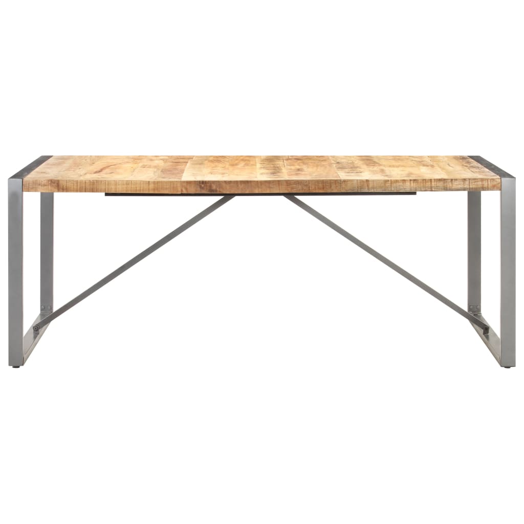 Solid Mango Wood Dining Table - 200x100x75 cm, Rustic Charm