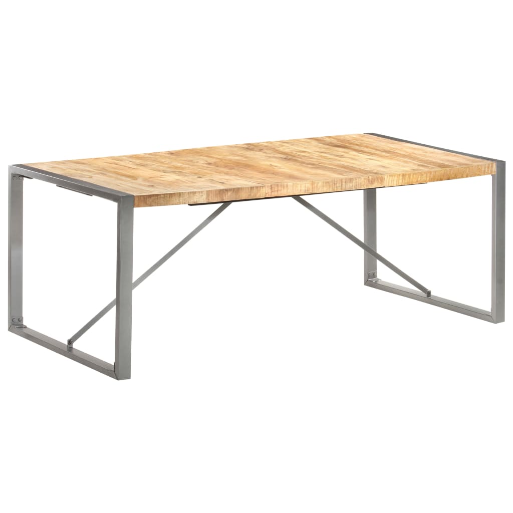 Solid Mango Wood Dining Table - 200x100x75 cm, Rustic Charm