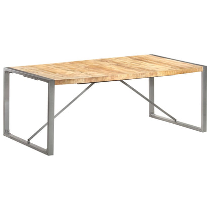 Solid Mango Wood Dining Table - 200x100x75 cm, Rustic Charm
