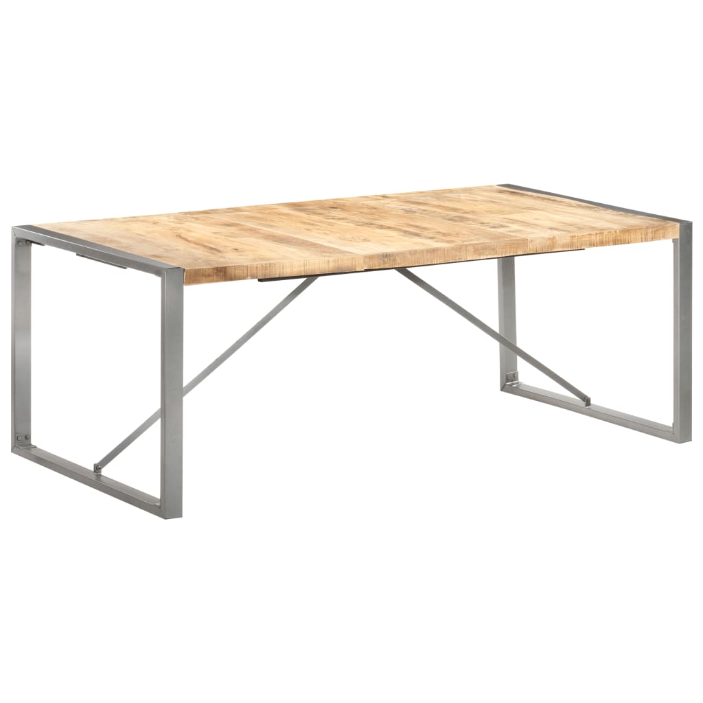 Solid Mango Wood Dining Table - 200x100x75 cm, Rustic Charm