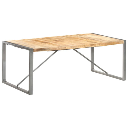 Solid Mango Wood Dining Table - 200x100x75 cm, Rustic Charm