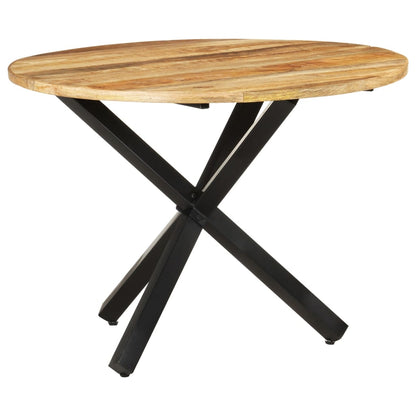 Round Dining Table in Rustic Mango Wood, 100x100x75 cm