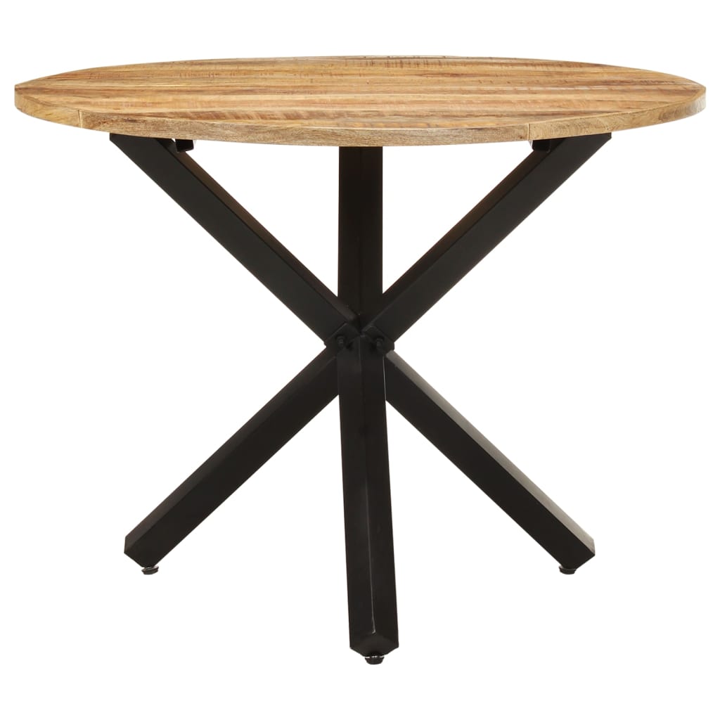 Round Dining Table in Rustic Mango Wood, 100x100x75 cm