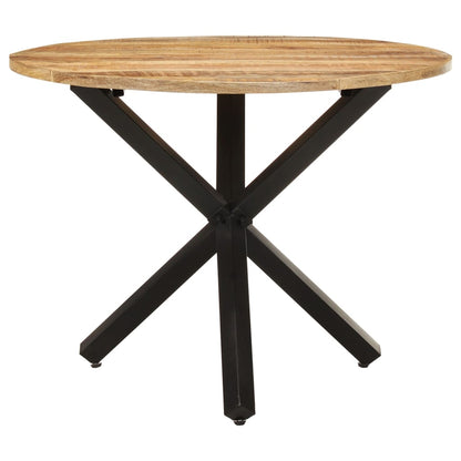 Round Dining Table in Rustic Mango Wood, 100x100x75 cm