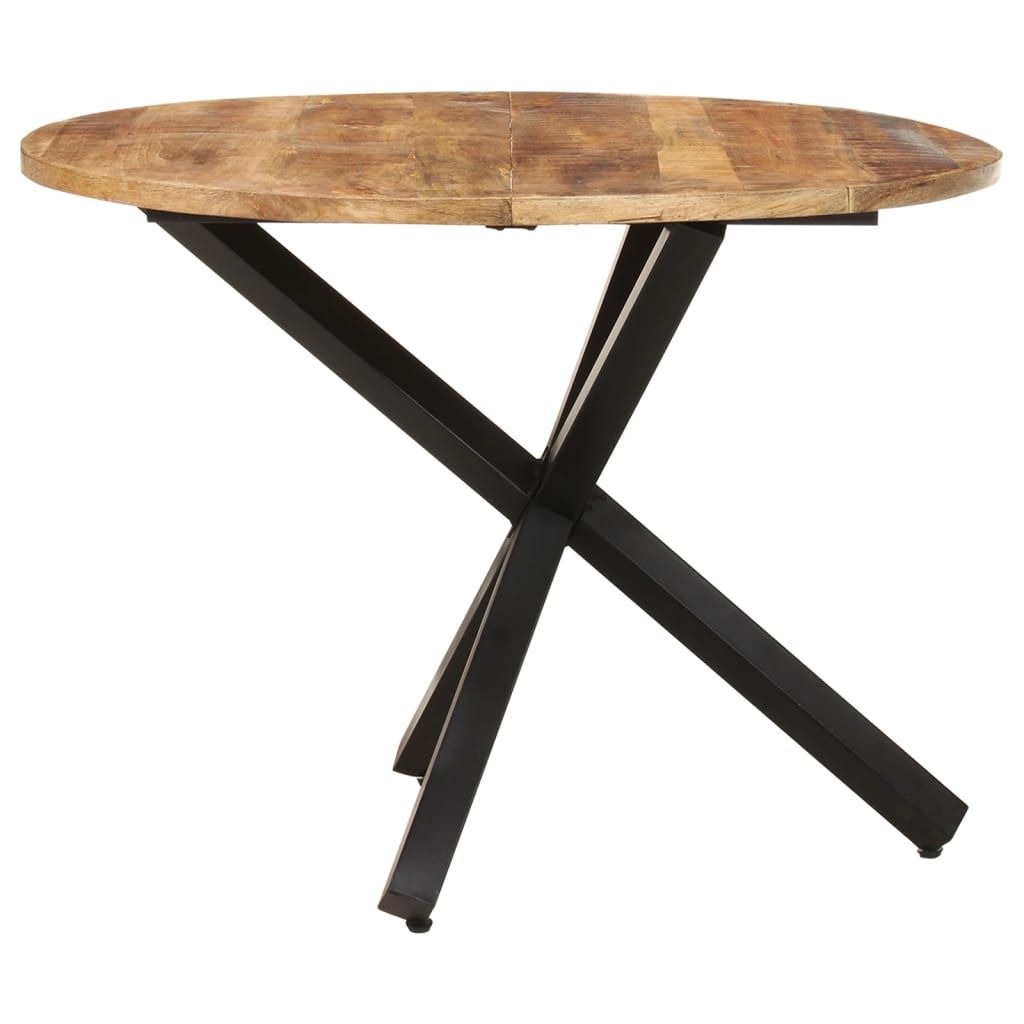 Round Dining Table in Rustic Mango Wood, 100x100x75 cm