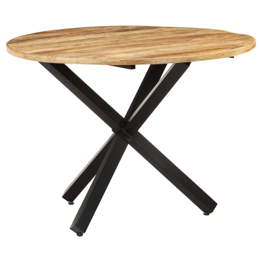 Round Dining Table in Rustic Mango Wood, 100x100x75 cm
