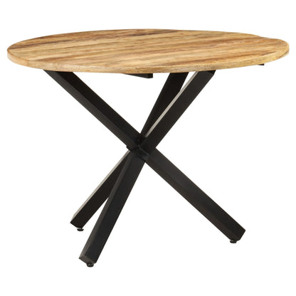 Round Dining Table in Rustic Mango Wood, 100x100x75 cm