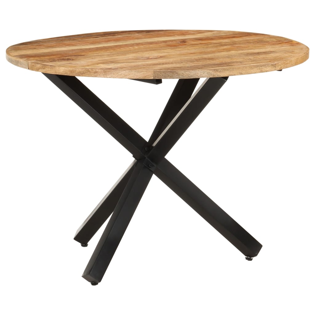 Round Dining Table in Rustic Mango Wood, 100x100x75 cm