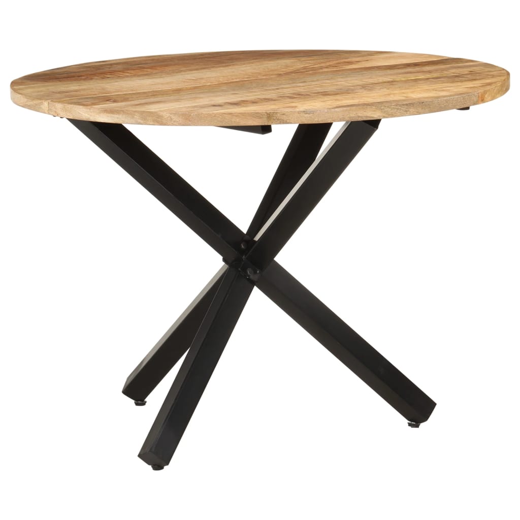 Round Dining Table in Rustic Mango Wood, 100x100x75 cm