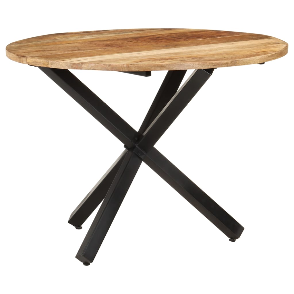 Round Dining Table in Rustic Mango Wood, 100x100x75 cm