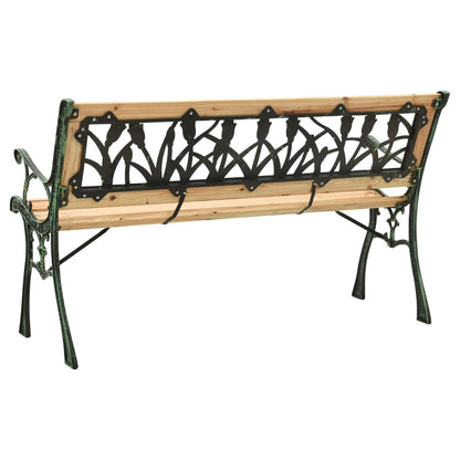 Sturdy 122cm Garden Bench - Cast Iron & Solid Firwood Design