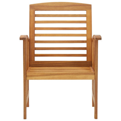 Solid Acacia Wood Garden Chairs Set of 2 - Natural Finish