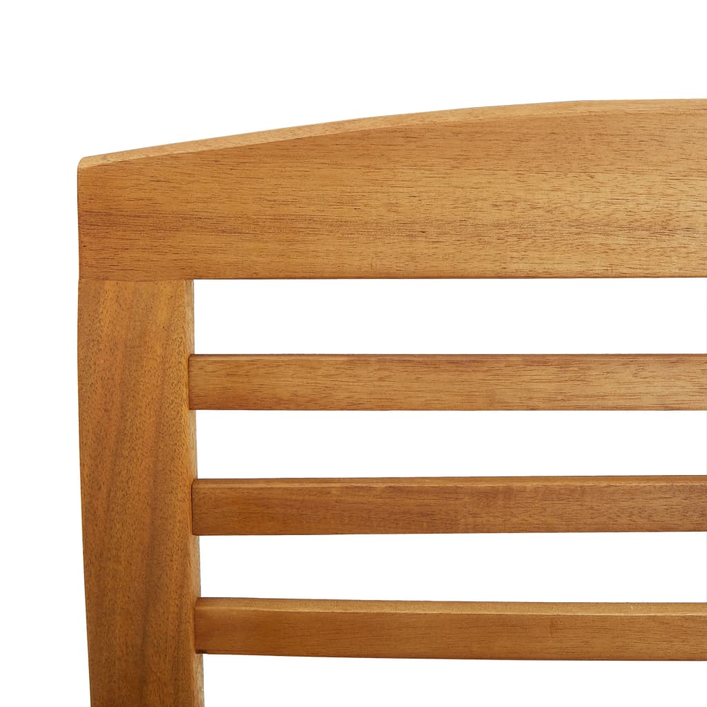 Solid Acacia Wood Garden Chairs Set of 2 - Natural Finish