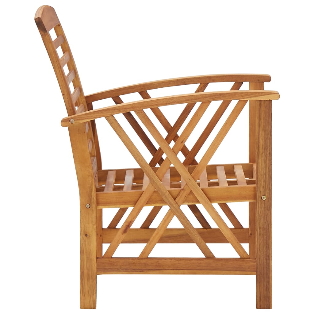 Elegant Garden Chairs Set - 2 pcs Solid Acacia Wood Outdoor Seating