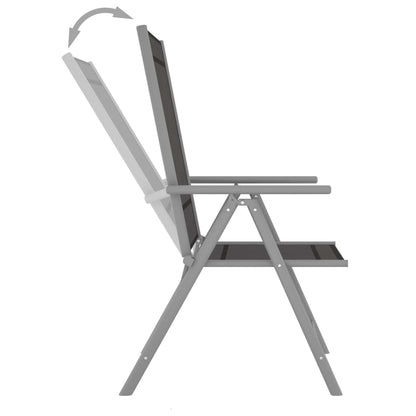 6-Piece Black Textilene Folding Garden Chairs Set - Durable & Stylish