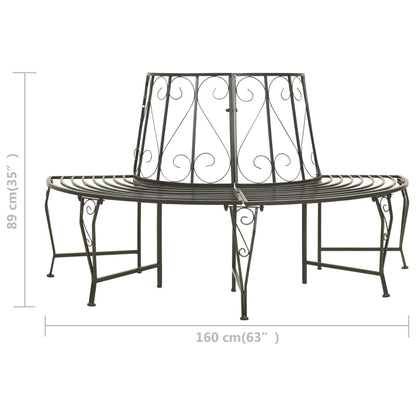 Steel Garden Half Round Tree Bench, 160 cm - Elegant & Durable
