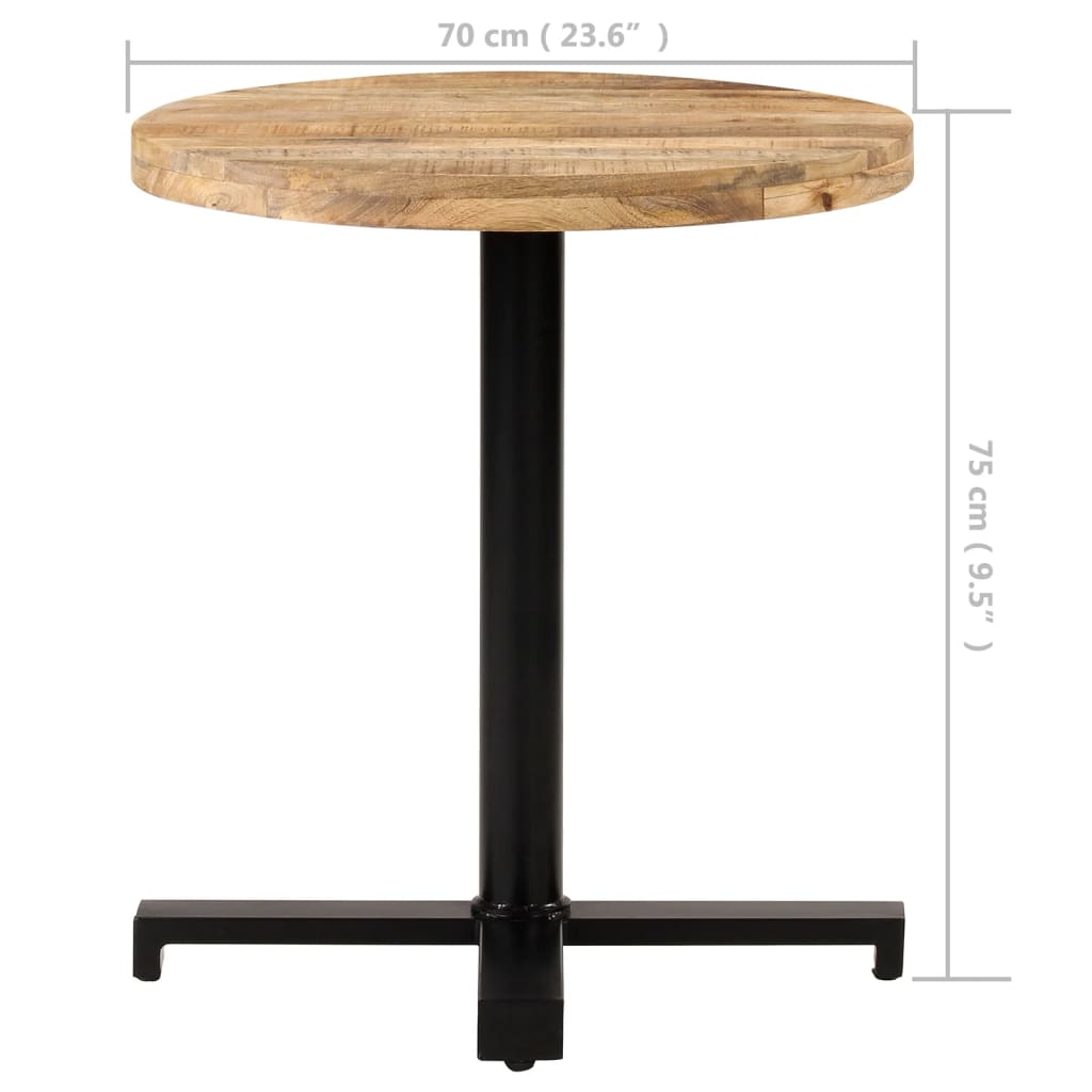 Round Bistro Table Ø70x75 cm - Rustic Mango Wood Design