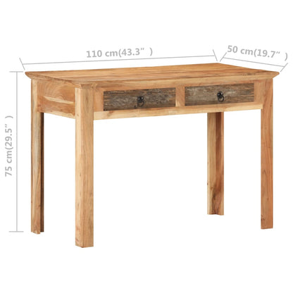 Solid Reclaimed Wood Desk 110x50x75 cm - Eco-Friendly Design