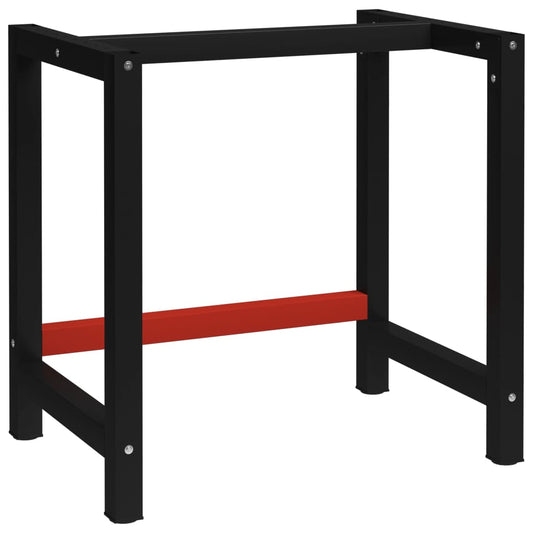 Black & Red Metal Work Bench Frame - 80x57x79 cm