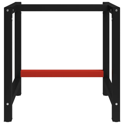 Black & Red Metal Work Bench Frame - 80x57x79 cm