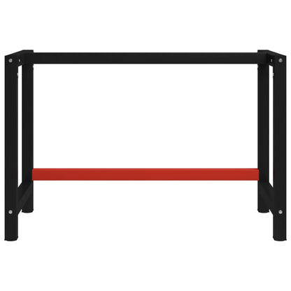 Sturdy Black & Red Metal Workbench Frame, 120x57x79 cm