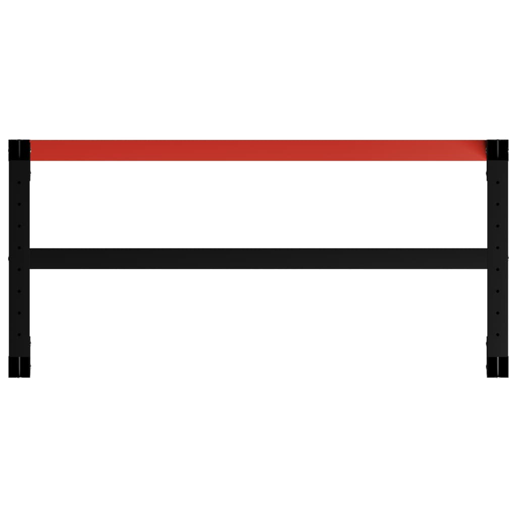 Sturdy Black & Red Metal Workbench Frame, 120x57x79 cm