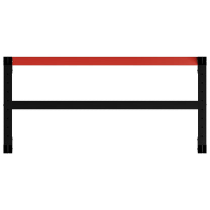 Sturdy Black & Red Metal Workbench Frame, 120x57x79 cm