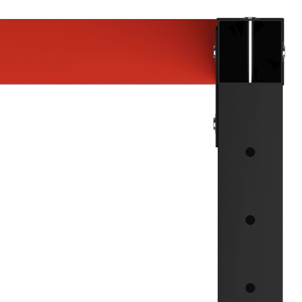 Sturdy Black & Red Metal Workbench Frame, 120x57x79 cm