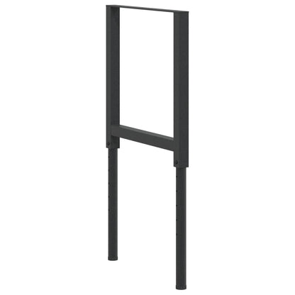 Black Metal Adjustable Work Bench Frames 2 Pcs, 55x(69-95.5) cm