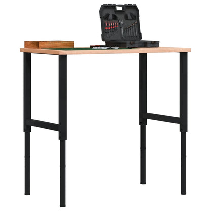 Black Metal Adjustable Work Bench Frames 2 Pcs, 55x(69-95.5) cm