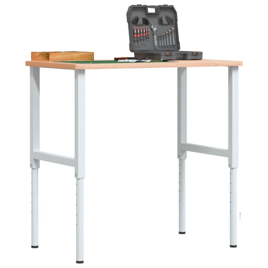 Adjustable Grey Metal Work Bench Frames 2pcs 55x(69-95.5) cm