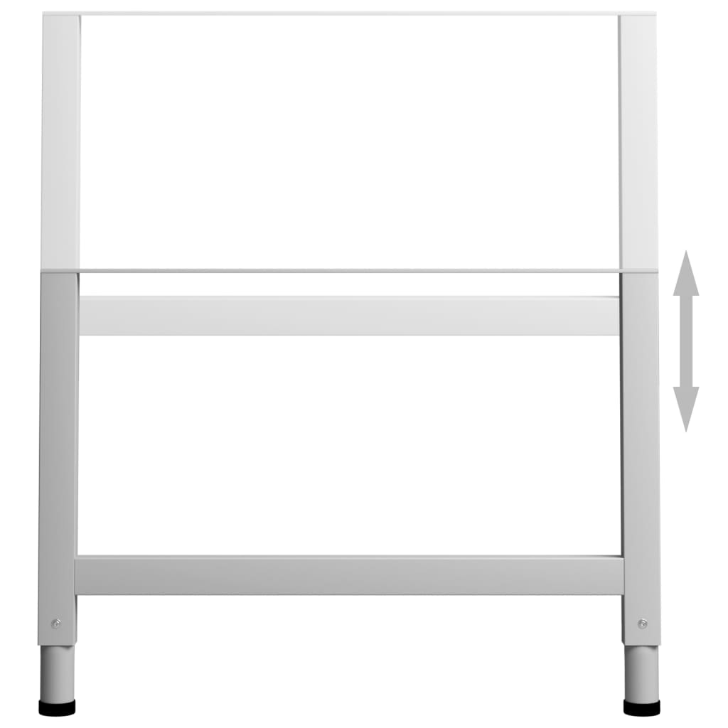 Adjustable Grey Metal Work Bench Frames, 2 pcs, 85x(69-95.5) cm