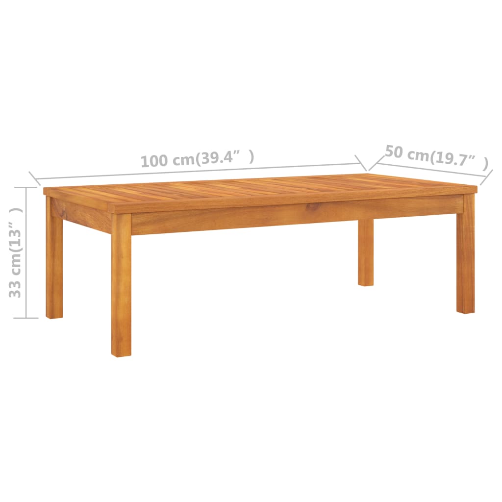 Solid Acacia Wood Coffee Table 100x50x33 cm - Rustic Charm