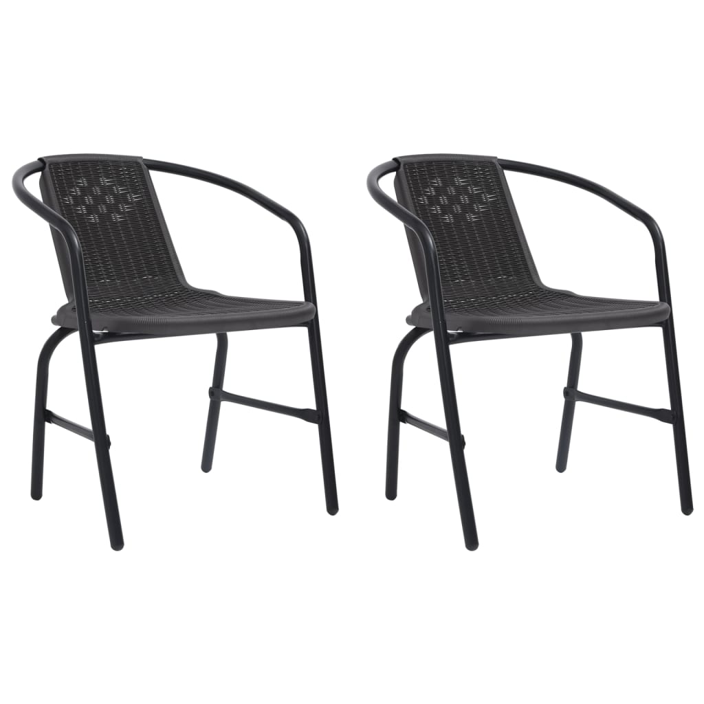 8-Piece Garden Chair Set - Rattan-Effect Plastic & Steel, 110kg