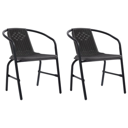 8-Piece Garden Chair Set - Rattan-Effect Plastic & Steel, 110kg