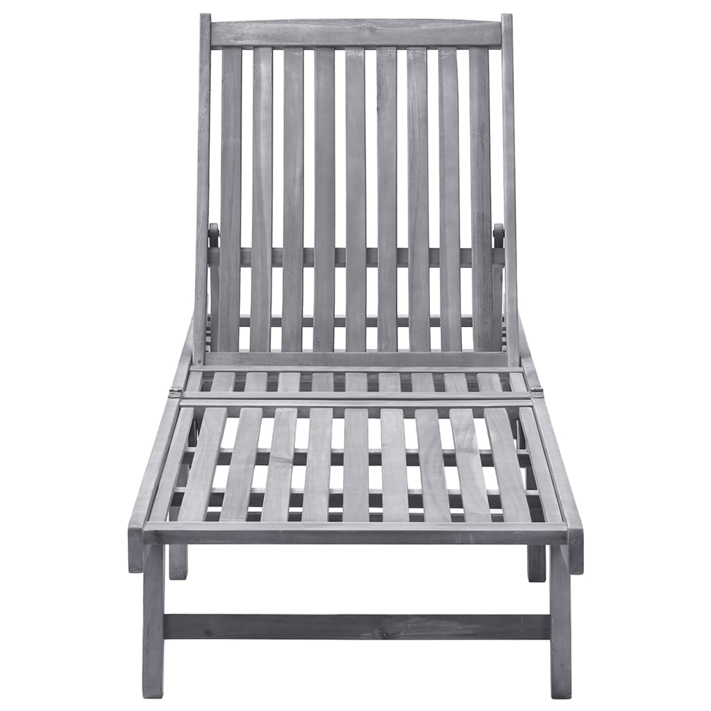 Premium Sun Lounger in Solid Acacia Wood - Natural Finish