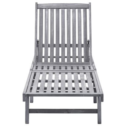 Premium Sun Lounger in Solid Acacia Wood - Natural Finish